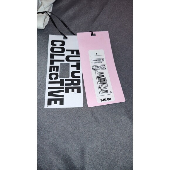 Future Collective with Alanis Noelle Cut Out Waist Straight Leg Jeans White 4 - Picture 4 of 9